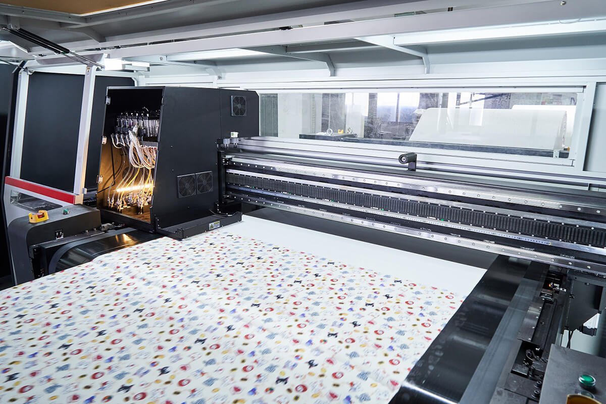 printing machine is in operation